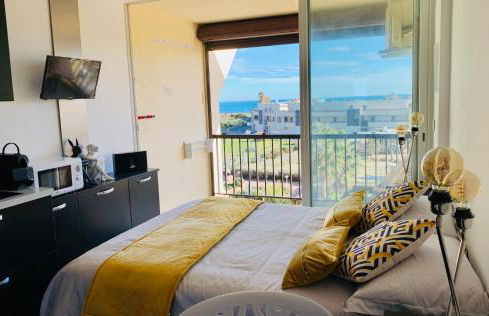 BAGATELLE NATURISTE HELIOPOLIS clim ascenseur vue mer parking privé - Foto 3