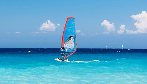 During the windsurfing class