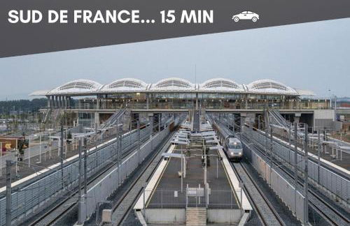 NOUVEAU - Jungle Montpeul - Clim - Wifi fibre - Netflix - 5' du centre et gare - Parking - Loggia - 15' des plages - Foto 35