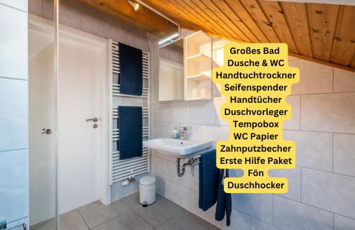 Holledau-Apartments - FeWo bis 5 Pers - getrennte Betten möglich - Vollausstattung - 24h Checkin - wöchentl Reinigung u Wäschewechsel - Waschmaschine u Trockner - WLAN - Minibar - XXL Parkplätze - Garten - ruhige Lage - Foto 45