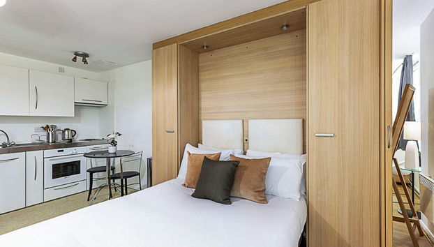 Modern Studio Apartment - St Georges Wharf - Foto 5, Habitación