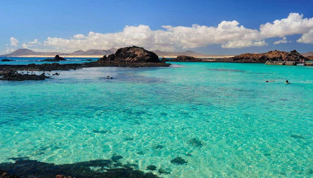 Swimming in clear water