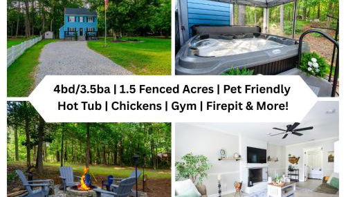 Private 1 Acre Retreat, Spa, Firepit, Gym, Chickens, King Suite, Pets - Foto 1