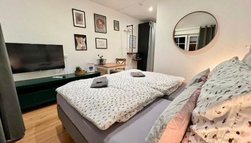 Modernes Doppelzimmer mit Bad & AC in Kehl Goldscheuer - 1A Guesthouse - Foto 3