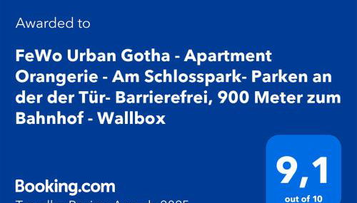 FeWo Urban Gotha - Apartment Orangerie - Am Schlosspark- Parken an der der Tür- Barrierefrei, 900 Meter zum Bahnhof - Wallbox - Foto 3