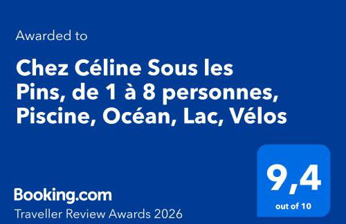 Chez Céline Sous les Pins, de 1 à 8 personnes, Piscine, Océan, Lac, Vélos - Foto 40