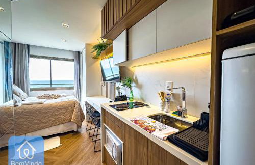 Studio Lindo e Finamente Decorado com Vista Mar - Foto 11