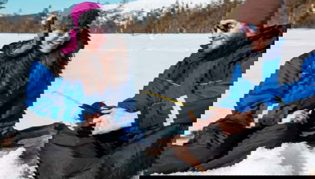 Aprendendo a pescar no gelo