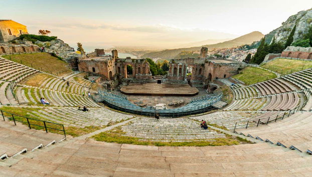 Ancient Theater, with Etna in the background