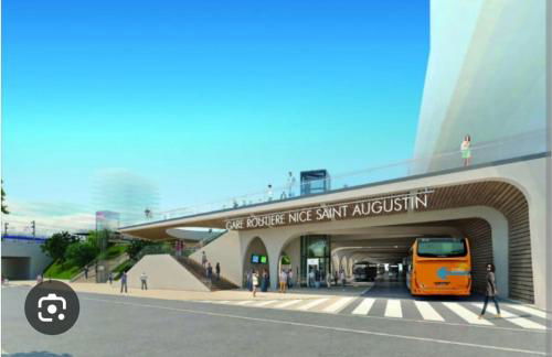 Grand Appartement, 2 ou 3 ou 4 pieces, tramway sur place, proche gare sncf St Augustin 5 min, aéroport à 7 min, plage ou Allianz riviera 10 min, palais nikaia 2 min , supermarché sur place, parking possible si disponible ou payant à 1000 metre - Foto 8