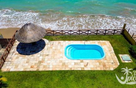 Casa à Beira Mar, piscina e 4 suítes na praia de Ipioca-Maceió-AL - Vila Ipioca - Foto 7