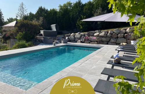 La Villa en Loire, avec Jacuzzi 6 places, Piscine chauffée, boulodrome, salle de jeu, 6 Chambres, vue Loire, 350M2 - Foto 1