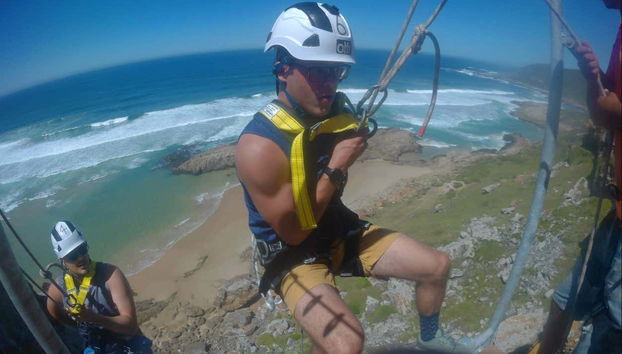 Durante la discesa in corda doppia