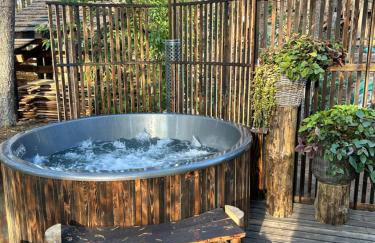 Domek lubiana180 WABI SABI w lesie jacuzzi sauna kominek - drewno w cenie pobytu - nad jeziorem Kaszuby pieski tylko do 10kg za dodatkową opłatą - Foto 64