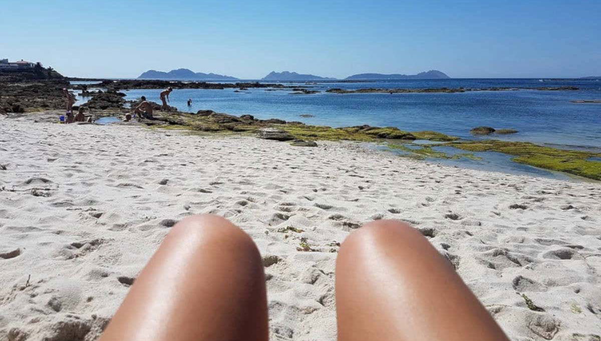 Desfrutando de um dia de praia