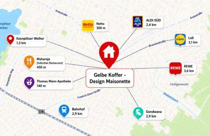 Gelbe Koffer - Stillvolle Design-Maisonette Heiligenwald OT Schiffweiler - bis 6 Pers - Wald & See nah - Foto 39