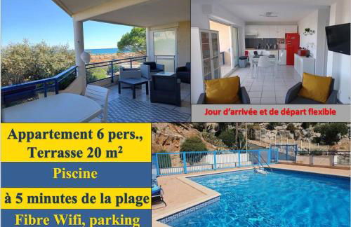 Plain-pied, terrasse, piscine, pleine vue mer, plage à 6' à pied, parking, wifi - Foto 19