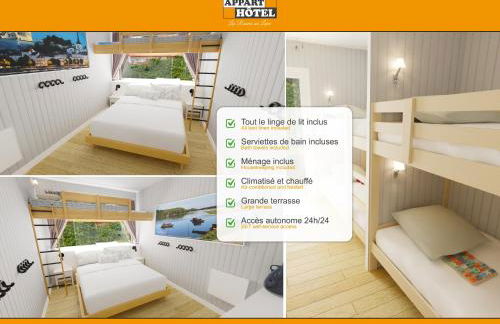 APPART'HÔTEL Les Prés Blondeau, 1 à 10 personnes, 3 chambres, Terrasse, Parking privé, Wifi, Arrivée autonome 24-7 - Photo 7