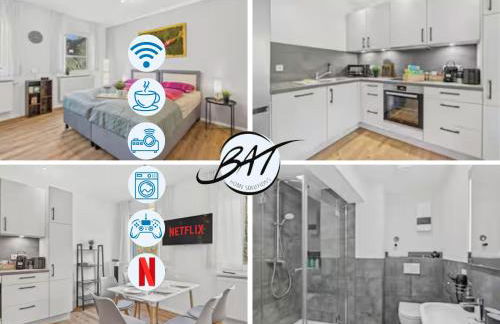 BAT Home Solutions Saarburg Altstadt - alles was ein Hotel nicht bietet - 3 Apartments 45 bis 75 qm für bis zu 12 Personen - direkt unter der Burg - 2 Min zur Altstadt - Weinbergblick, Heimkino und E-Ladesäulen - Foto 5