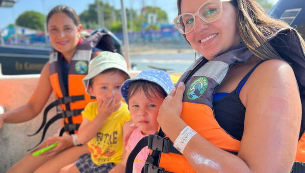 In barca durante l'attività