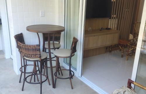 Apartamento novo a 350 m da praia das Toninhas em Ubatuba - 2 dormitórios sendo 1 suite, piscina, varanda gourmet com churrasqueira, ar condicionado, cozinha completa, garagem privativa - Foto 48