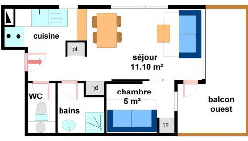 Appartement cosy 4 pers avec balcon et WIFI au pied des pistes - FR-1-508-123 - Foto 5