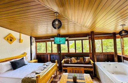 Chalé romântico com banheira aquecida - Foto 2