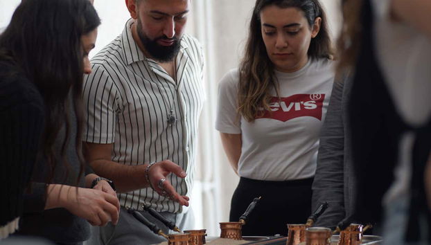 Disfrutando del taller de café