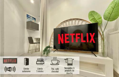 30 - Appartement avec TV XL, 2 chambres, jardin, parking, prox Gare et CentreLille - Foto 8