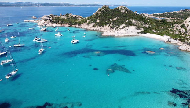 Vue aérienne sur l'île de Spargi