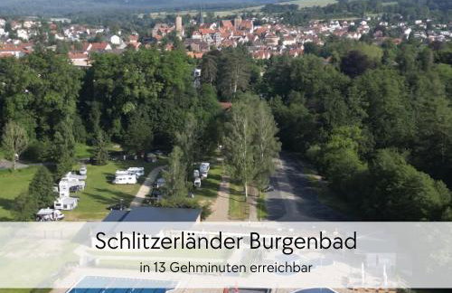 STORCHENNEST - Scandi Style - in der historischen Hinterburg Schlitz - mit Aufzug, Parkplatz & Garten - nahe Fulda und Bad Hersfeld - Foto 32