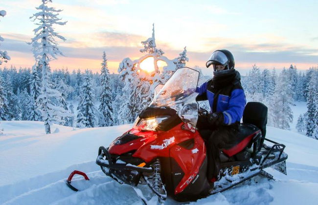 Schneemobilsafari für Erwachsene mit Einzel-Schneemobilen - Ab Levi - Foto 2