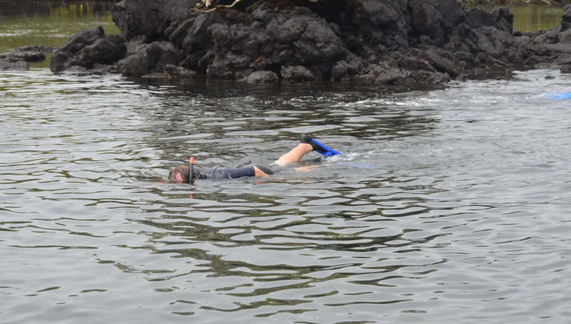 Fazendo snorkel em Los Túneles