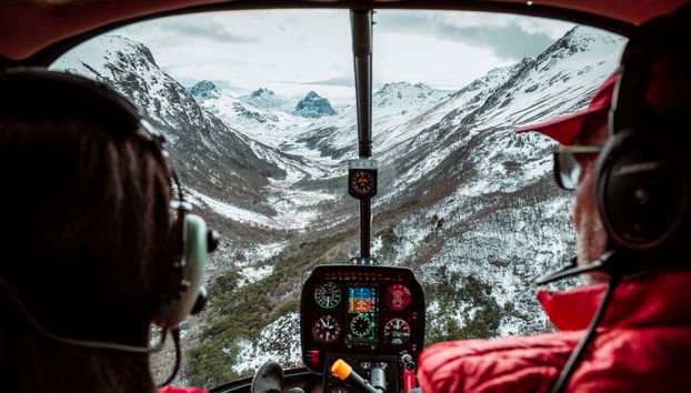 Volando en helicóptero