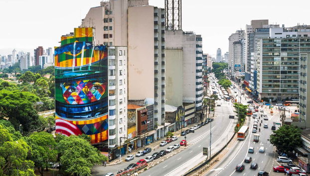 Mural de Ayrton Senna en Sao Paulo