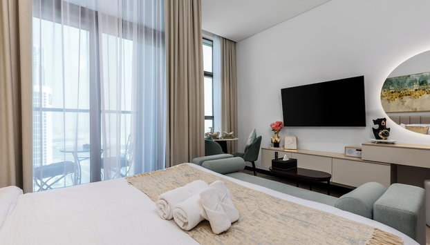 Waves - Sophisticated Studio Living in Business Bay, Dubai - Foto 4, Habitación