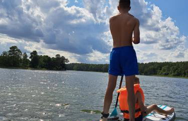 Domki przy jeziorze z prywatną plażą w Borach Tucholskich Pensjonat Alicja wczasy z dziećmi nowe luksusowe domki na skraju jeziora i lasu - Foto 12