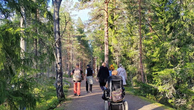 Caminhando pelas trilhas dos bosques de Espoo