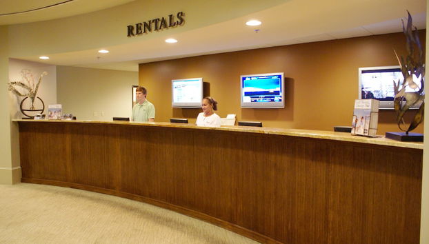 Mostrador de check-in y check-out