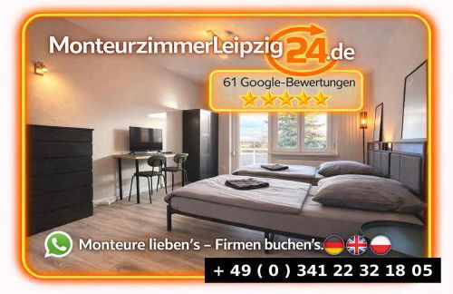 Myflat Apartment mit 6 Betten, 3 Schlafzimmern und Balkon bei Leipzig BMW, Amazon, Porsche, Messe - Foto 3