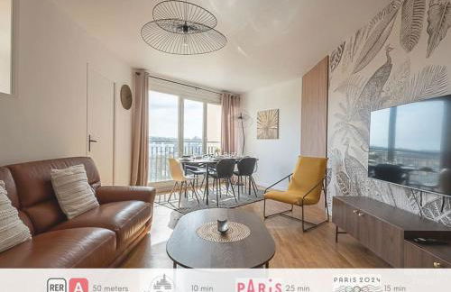 Confort & Spacieux Family Travel pour 6 - 10' to Disneyland Paris 25' to Paris - In front of Train Station Torcy RER A - Foto 1