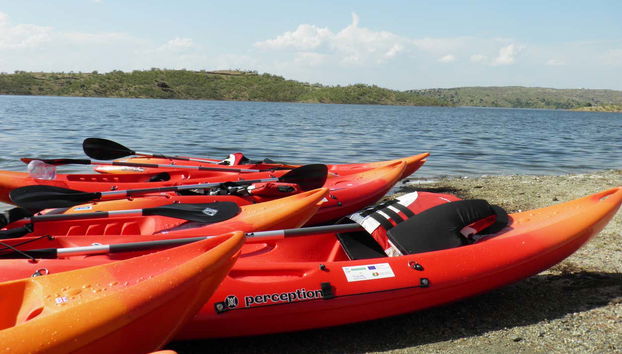 Os caiaques que utilizaremos durante o tour