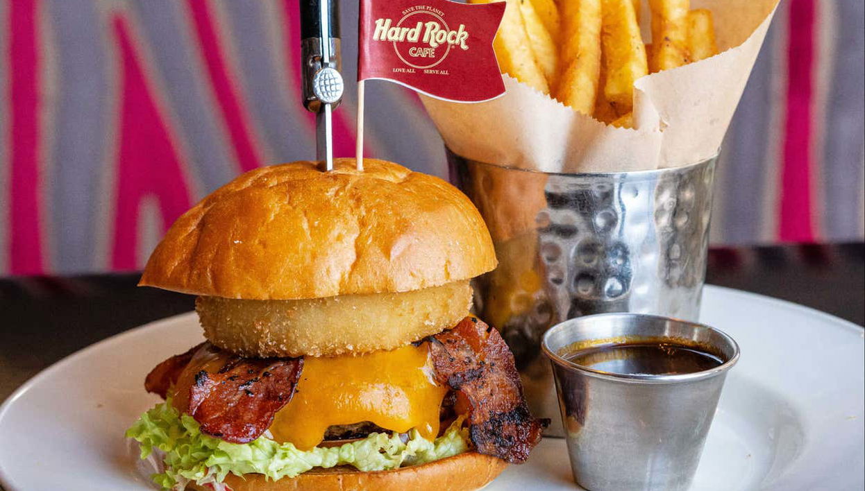 La clásica hamburguesa del Hard Rock