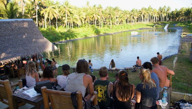 Waiting to try wakeboarding