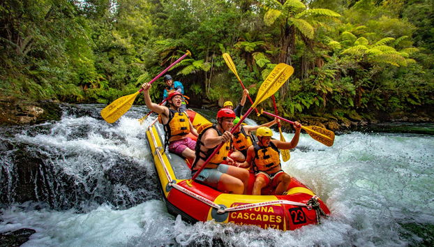 Having fun in the rapids of the Kaituna River