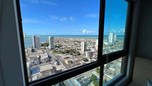 Apartamento com VISTA maravilhosa no bairro do Pina! Cozinha completa, Wi-Fi, Ar Condicionado e máquina de lavar - Condomínio com Estacionamento, Recepção 24h, Piscina e Academia - Foto 4