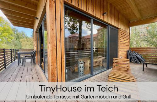 TinyHousebeiDresden mit Faßsauna spektakuläres winziges Häuschen auf Stelzen im Pferdeteich, Kaminofen, umlaufende Terrasse - Nähe Sächsische Schweiz - Von Juni - September Mindestmietzeit 1 Woche Sa-Sa - Foto 15