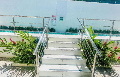 Apto Térreo com 2 quartos (ambos com ar split), sendo 1 suíte, internet privativa 300MBPS, no Residencial Vila Regina, condominio com piscina e área gourmet bem próximo a praia de Taperapuã - Foto 16