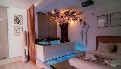 Nuit romantique, Suite avec jacuzzi et cinéma privé au design Japandi - Foto 2