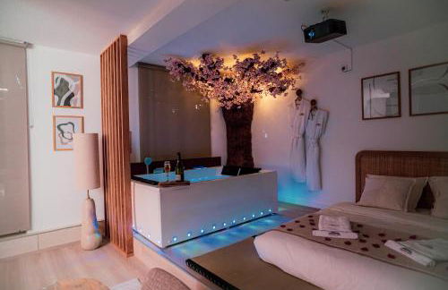Nuit romantique, Suite avec jacuzzi et cinéma privé au design Japandi - Foto 2